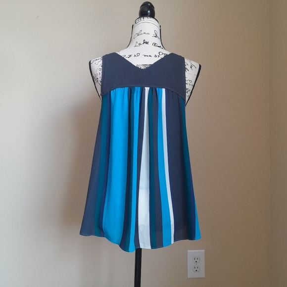 Ann Taylor Loft tank top knit front stripe back women's S - Picture 4 of 8